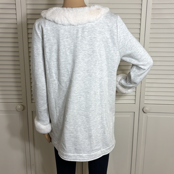 NWT Soft Surroundings Aprés Ski Faux Fur Top Medium - Picture 9 of 12